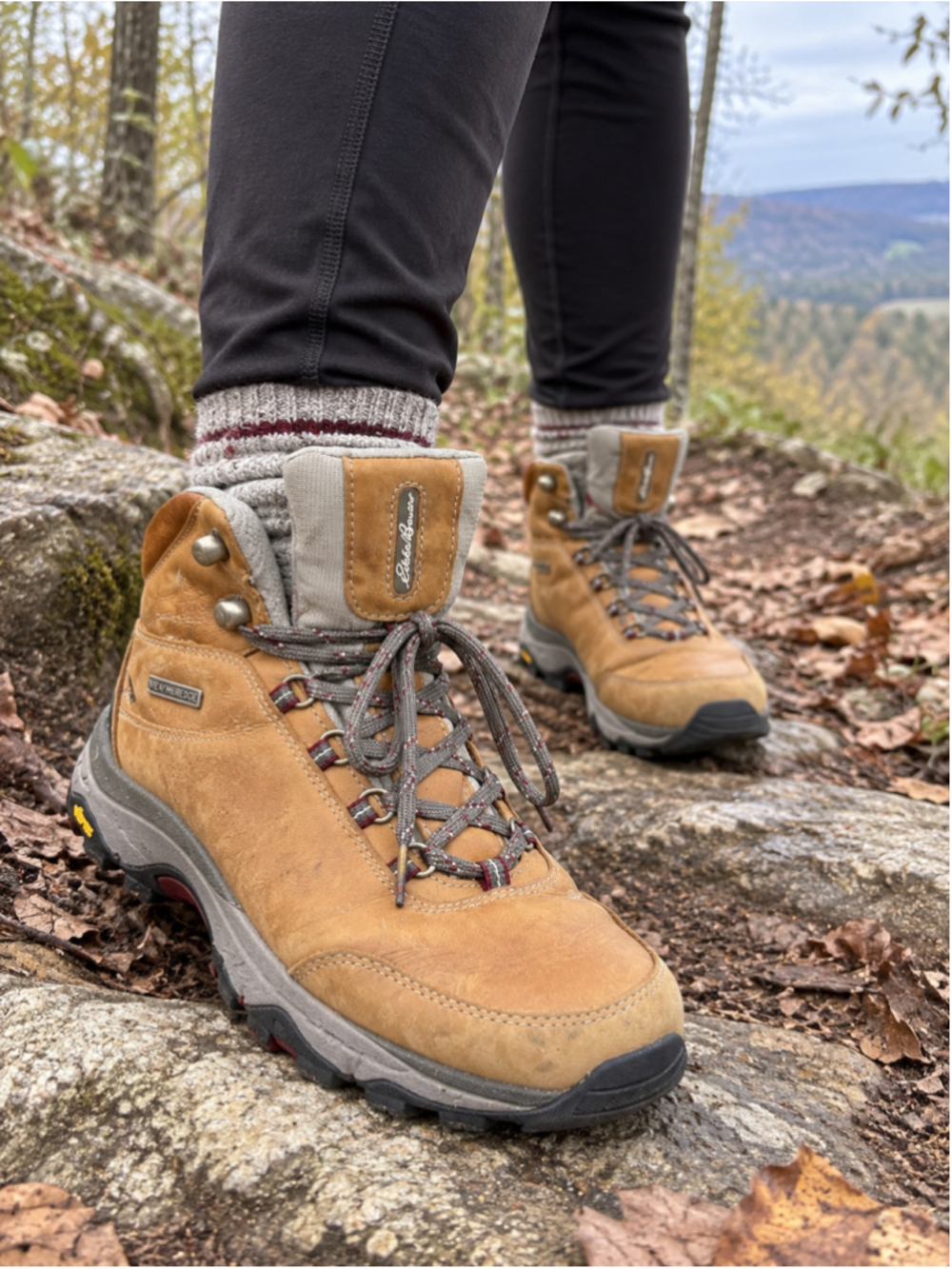 Women's Eddie Bauer WeatherEdge Lace Up Hiking Boots Tan/Grey